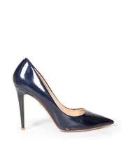 Navy Patent Pointed Toe Pumps