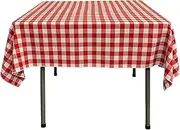 Checkered Overlay Tablecloth, 58 by 58-Inch, Red