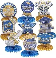 Unique Grad Party Layout Prop 9pc Grad Honeycomb Decor Set Graduation Honeycomb Centerpiece