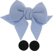 X AUTOHAUX Motorcycle Helmet Accessories Decoration Bow for Motorcycle Bicycle Skiing Helmets Sky Blue Fabric Sticker 1 Set