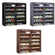 Fits 36 Pairs Portable Wardrobe with Cover Shoes Cabinet Storage Shoe Rack