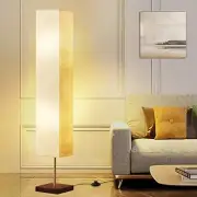 Floor Lamp for Living Room, Led Floor Lamp Column Base-Walnut;Light-Warm White