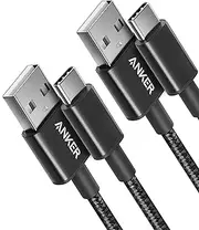 Anker USB C Cable [2-Pack, 3ft], USB A to USB C Charger Cable Fast Charge, Premium Nylon USB A to Type C Charger Cable Fast Charging for Samsung Galaxy S10 S10+ / Note 9, LG V30 (USB 2.0, Black)