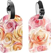 [KQNZT] Luggage Tags for Suitcases, 2 Pcs Suitcase Tags, Bag Tags for Luggage, Luggage Tag Cute, Unique Luggage Tags, Pink Rose Flower Valentines Day