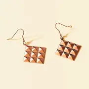 Fascination Geometric Diamond Shape Metallic Earrings Rose Gold