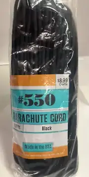 Hobby Lobby #550 Black Parachute Cord - 100 FT
