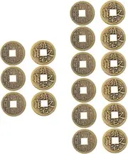 SAFIGLE Vintage Coins 18 Pcs Vintage Copper Coins Five Emperor Coins Decorative Chinese Coin Multi-Function Chinese Coin Chinese Feng Shui Ornaments Delicate Chinese Coin Brass Chinese Knot Manual