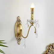Wall Sconces Cnadle Style Gold 1 Light Wall Sconce, Modern Wall Light Fixtures, Farmhouse Wall Sconces with Clear Glass Shade, Wall Lights for Living Room, Bed