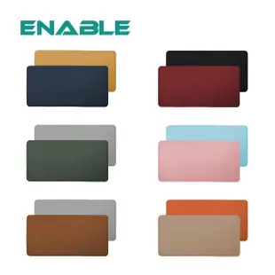【ENABLE】雙色皮革 質感縫線 防水防油隔熱餐桌墊(50x100cm/桌墊/餐墊/隔熱墊/防水墊)
