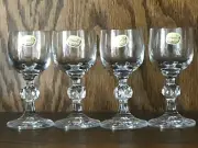 Vintage Bohemia Czechoslovakia Crystal Cordial Glasses Set of 4 New