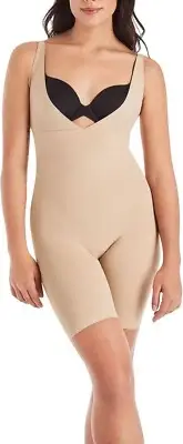 Maidenform Shapewear Wear Your Own Bra Open Bust Body Shaper Large Nude FL2556