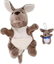 Toddmomy Interactive Hand Puppet for Cartoon Animal Hand Puppet with Kangaroo Bow Tie Soft for Storytelling Comfortable Washable for Playtime Fun