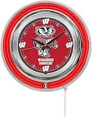 Holland Bar Stool Co. University of Wisconsin (Badger) 15" Double Neon Wall Clock