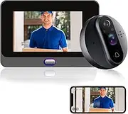 ANJIELO SMART Peephole Camera for Apartment Door, WiFi Door Peephole Viewer Video Doorbell 1080P Camera with Monitor 4.3 Inch LCD Screen Motion Detection