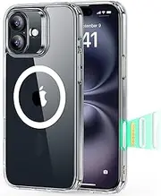 ESR for iPhone 16 Case, Camera Control, Compatible with MagSafe, Shockproof Military-Grade Protection, Magnetic Phone Case for iPhone 16, Classic Hybrid Case (HaloLock), Clear