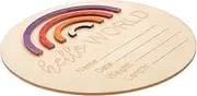 Generic Rainbow Milestone Card Pad Pregnancy Announcement Carrier Hand Front Ring High Newborn Heart The Sign Name Sign for Nursery Welcome Sign Bell Sealed Kit Happy Birth ABC Wood