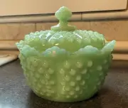 Mosser Glass Gigi Hobnail Round Butter Dish Fenton Mould JADE JADEITE GREEN