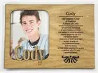 CODY Personalized Name Profile Laser Engraved Wood Picture Frame Magnet