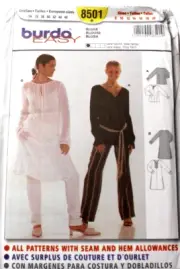 Burda 8501 Misses Boho Hippie Top & Dress 8-10-12-14-16-18-20 Sewing Pattern