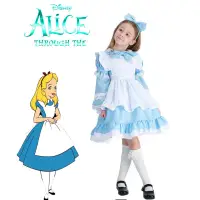 在飛比找淘寶網優惠-兒童愛麗絲夢遊仙境Alice cos迪士尼公主裙親子女僕裝六
