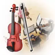 Toy Violin Musical Instrument Beginner Practice Violin Model 4 Strings Kids Gift