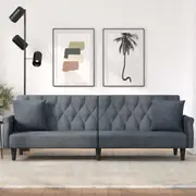 vidaXL Sofa Bed with Armrests Dark Grey Velvet