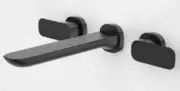 Caroma CONTURA WALL BASIN/BATH SET ¼ Turn Ceramic Disc, Lever Handle MATTE BLACK