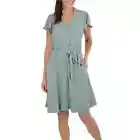 Lucky Brand Women's SMALL Flutter Sleeve V-Neck Button Front Mini Shirt Dress