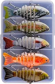 Swim Bait Lures - Jointed Fishing Lures - 3.94inch Robotic Soft Lifelike Swimbaits 5X for Catfish Trout Saltwater Freshwater Lake