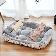 Winter Warm Pet's Kennels Washable Dog Net Bed House Four Seasons Medium Small Dog Sofa Bed Cushion Pet Supplies(3in1 bei ou Gray,52x42 cm)