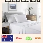 Royal Comfort Sheet Set White Bedding and Pillow Case Bamboo Cooling 2000 TC