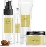 Advanced Snail Mucin Set, Face Skin Care Set, Korean Skincare Gift Set for Teenage Girls, Skin Care Products Set with Serum, Cream, Eye Cream, Toner, Facial Snail Mucin Kit for Women Hydrating 4PCS