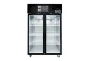 Double Glass Door Black Stainless Steel Upright Freezer - SUFG1000B