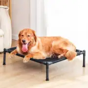 Dog lounger outdoor dog sun lounger, dog camp bed outside mesh fabric black