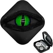 [LADYPONYCSC] Contact Lens Cases Spooky & Stylish Halloween Style Contact Lens Storage Holder Leakproof Daily Contact Case Halloween Dragon Eye Contact Lens Case Set Green