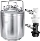 2.6 Gallon Mini Ball Lock Keg, Stainless Steel Double Ball Lock Post Corny Keg w