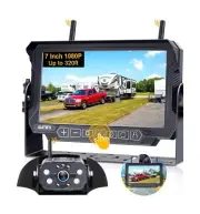 Wireless Backup Camera Truck RV: 7-Inch Recording Plug-Play for Furrion Pre-W...