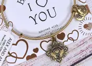 NEW NWT Alex and Ani Because I Love You Godmother III Charm Bangle Gold Bracelet