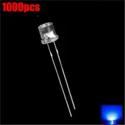 1000Pcs Blue Led 5Mm 2Pin Flat Wide Angle Flat Head Light Lamp Ic New zy