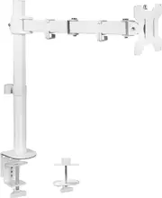 White LCD Monitor Desk Mount Stand, Adjustable Tilt Articulating 100x100mm