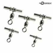 1.4-3.0mm 3 Way Cross-line Fishing Sleeve Crane Swivel T-turn Crimps 30-100 PCS