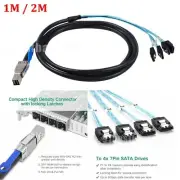 Mini SAS HD SFF-8644 with IC to 4 Ports SATA 7P female Adapter cable For server