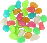 100PCS Glowing Stones for Decorations Fish Tank Aquarium Luminous Stone Indoor Zen Garden Stones s Glow in The Dark Pebbles Multicolor One Size