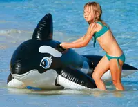 在飛比找松果購物優惠-寶貝愛戲水 美國INTEX 58561 黑鯨魚坐騎 水上充氣