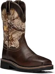 [Golden Fox] 11" Waterproof Square Toe Men Work Boot, Composite/Soft Toe, ASTM Pull-On Boot