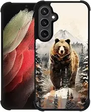 [Goodsprout] Compatible with Samsung Galaxy S24 S25 Plus Case,Bear Snow Mountain Forest Amazing Pattern Design Shockproof Anti-Scratch Hard PC Back Case for Samsung Galaxy S24 S25 Plus