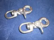 2 NEW Heavy Duty Swivel Eye Snap Hooks. 316 Stainless
