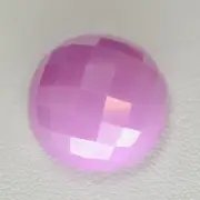 40.86ct Milky Pink Cubic Zirconia Round Cabochon 17.5 mm Checker Lab Grown