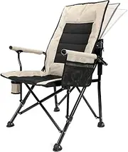 Camping Chair Adjustable Oversized Folding Chair High Back Camp Chair Beach Chair Heavy Duty Portable Camping and Lounge Travel Outdoor Seat with Cup Holder