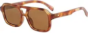 [SOJOS] Retro Aviator Sunglasses for Womens Mens Polarized Trendy Rectangle Designer Inspired Shades 80s 90s Sun Glasses SJ2342